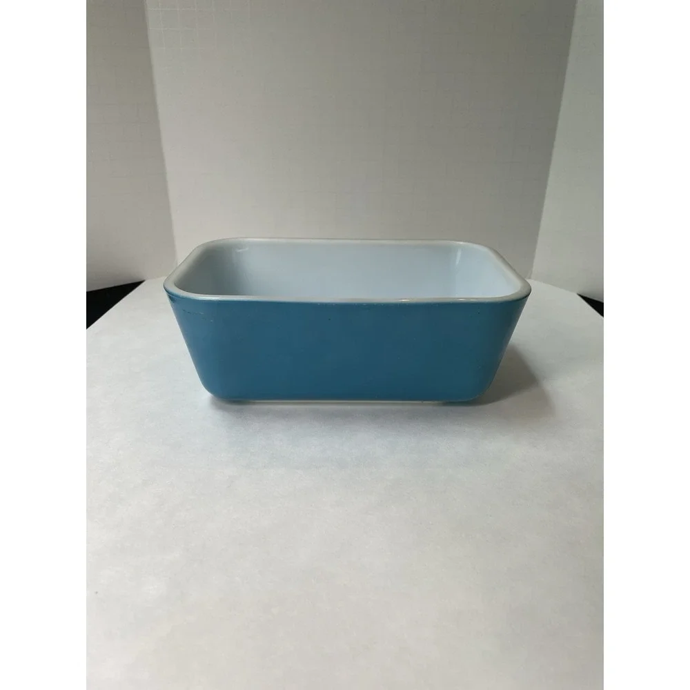 Vintage‎ 1940s Pyrex 502-B Iconic Blue Refrigerator Dish - See Desc & Photos